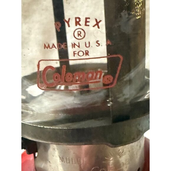 Vintage 1965 Red Coleman Lantern 12" Model 200 A Pyrex Glass Coleman Lantern Mod - Picture 7 of 16